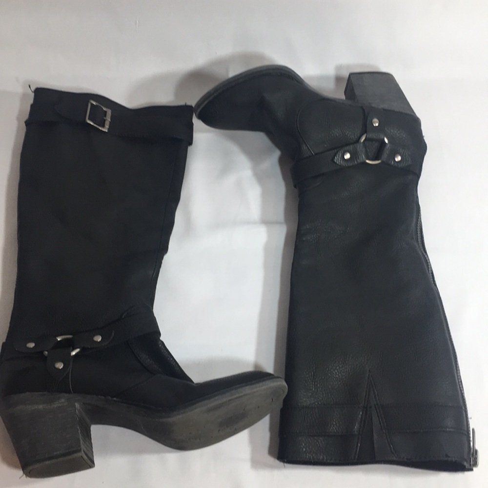 Rocket dog black knee heeled boots